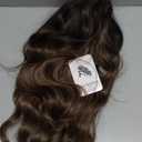 AISI QUEENS Long Brown Wavy Wigs for Women, Ombre Brown Curly Wig Middle Part Hair Replacement Wigs Synthetic Heat Resistant Fibers for Daily Use