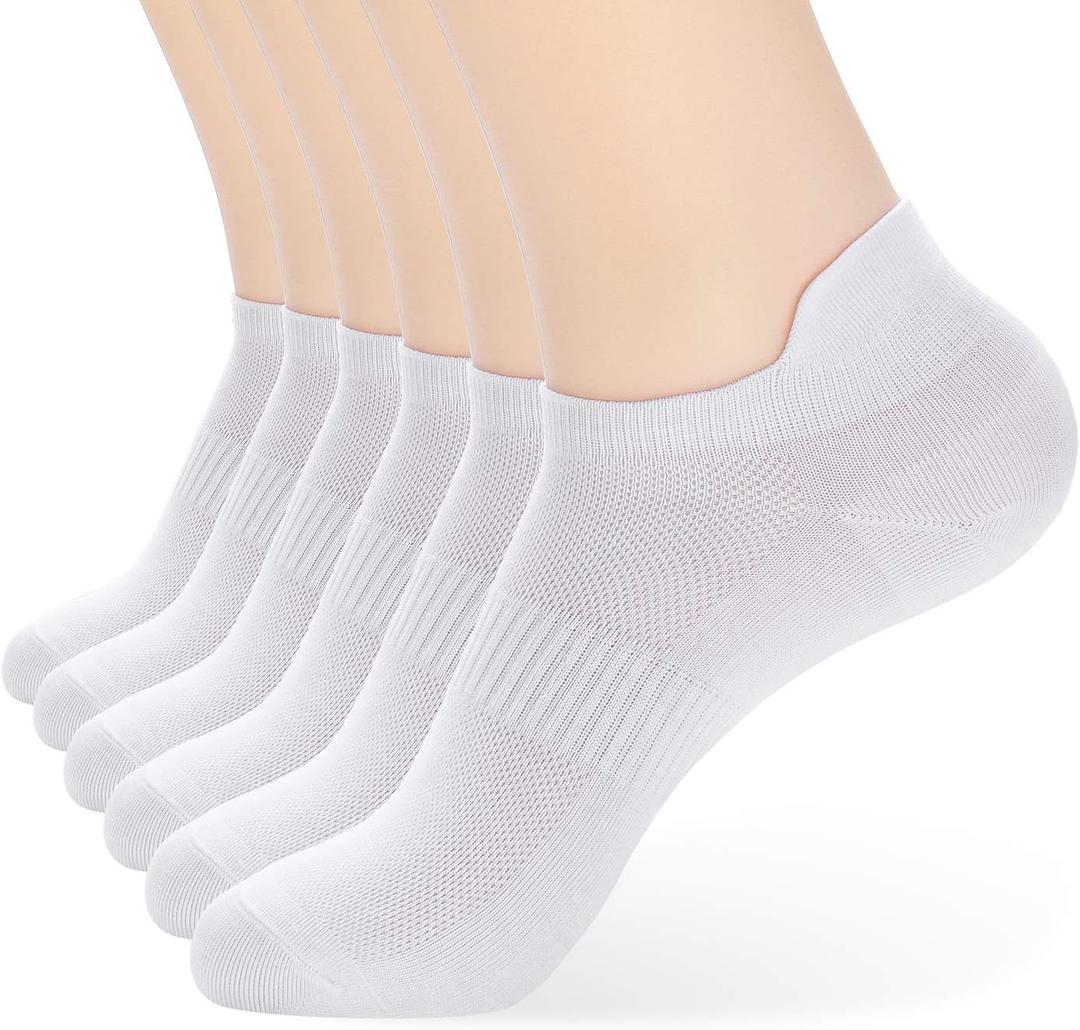 ATBITER Ankle Socks Womens and Men Thin Athletic Running Low Cut No Show Socks With Heel Tab 6 Pairs (7-9)