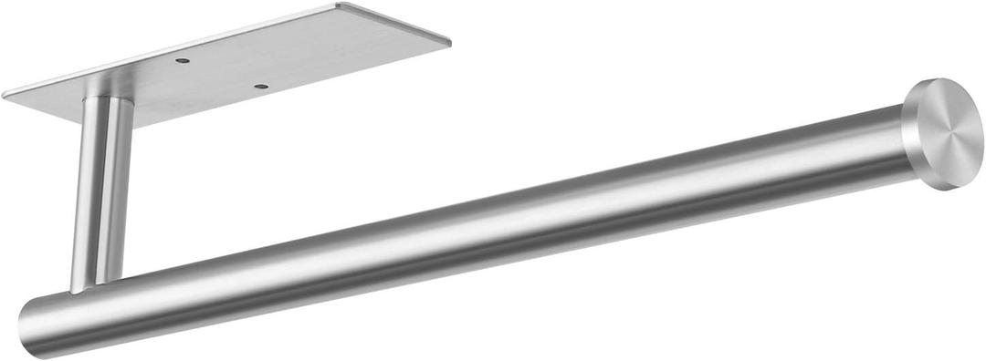 Space-Saving Stainless Steel Paper Towel Holder - Silver Wall Mount & Adhesive, Under Cabinet Organizer for Bathroom, RV Space-Saving Stainless Steel Paper Towel Holder - Silver Wall Mount & Adhesive, Under Cabinet Organizer for Bathroom, RV