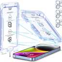 SMARTDEVIL 3-Pack Screen Protector for iPhone 14 with 3-Pack Camera Lens Protector, Clear 9H Tempered Glass Film, Super Fast Installation (Dust-Free & Bubble-Free), Alignment Tool