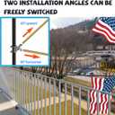 NO Drilling FlagPole Bracket For Horizontal or Vertical Railing | Aluminum Flag Pole Holder For Square or Round Railing, Wall - Two Installation Methods - Rust Free Bracket, for 1" Diameter flagpole