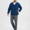 baleaf Men's Rain Jacket Water Resistant Hiking Windbreaker Packable Running Golf Gear Hood Raincoat Reflective (Navy Blue)