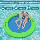 4/6/8/10/12FT Water Hammock Inflatable Floating Dock, Round Floating Ring Lake Floats for Adults, Heavy Duty Pool Float Raft for Ocean and Lake