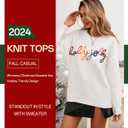 MARZXIN Women 2026 Casual Holiday Love Sweaters Round Neck XOXO Sweater St Patrick Tops Merry Christmas Heart Sweatshirt