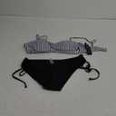 Women's Strapless Bandeau Bikini Set - Twist Front Two Piece Swimsuit Top with Side Tie Bathing Suit Bottom XS