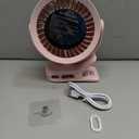 KIMMOO Portable Clip on Fan, 100-Speed Rechargeable USB Fan with LED Display, 360 Rotation & Strong Airflow Desk Fan, Up to 17 Hours Small Battery Fan for Outdoor Travel Camping Treadmill Car (Pink)
