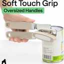 GORILLA GRIP Heavy Duty Stainless Steel Smooth Edge Manual Can Opener and Bottle Openers, Soft Comfortable Handle, Oversized Handheld Turn Knob, US Designed Multifunctional Kitchen Tool, Almond