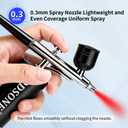 JODSONE Airbrush Kit Rechargeable with Spray Compressor 3 Air Pressure Adjustment Cordless Air Brush for Nail Art Makeup Cake Decorating and Model Painting Black