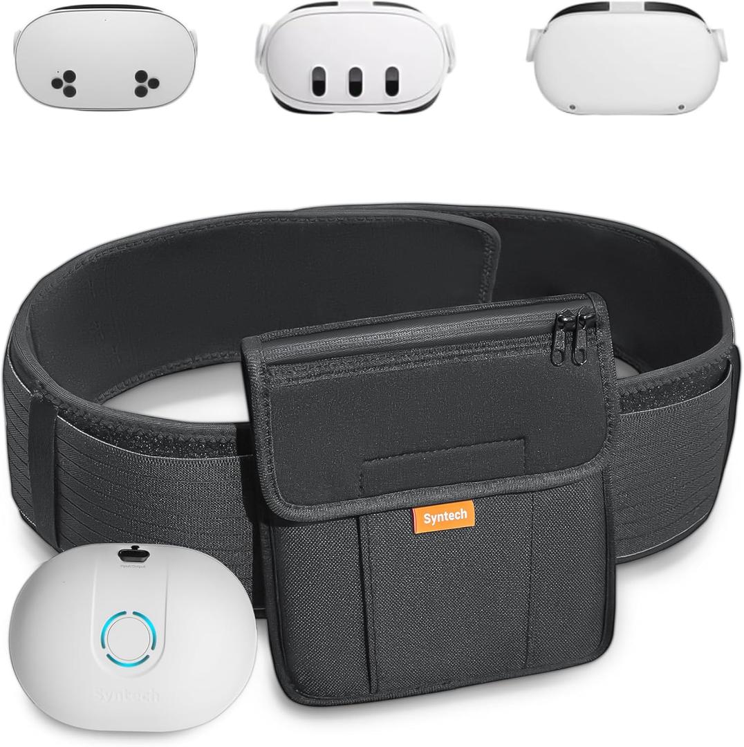 Syntech VR Battery Pack VR for Meta Quest 3S/Quest 3/Quest 2 Accessories - 10,000mAh Portable Fast Charge, Extended Playtime Bundle with Belt Pouch & 4ft Charging Cable