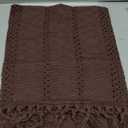 ZeeMart Macrame Style Boho Table Runner, Dark Brown Table Runners 60 Inches Long, Farmhouse Woven Home Decor, 12x60 Inch, Chocolate