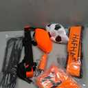 HAFHAF Soccer Goals, 4x3 ft Portable Kid Soccer Goals for Backyard with Ball, Ladder, and Cones Pop Up Soccer Net Soccer Set for Kids Age Youth and Toddler Games, Sports Outdoor Indoor (Orange)