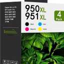950XL and 951XL Ink Cartridges Combo Pack (BK/C/M/Y)-Replacement for HP Ink 950 951 Combo Pack 950XL 951XL Printer Ink Compatible for OfficeJet Pro 8100 8600 8610 8615 8620 8630 251DW 276DW Printer