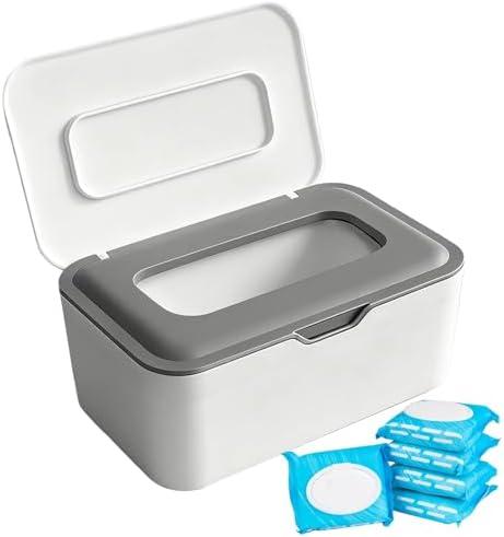 Flushable Wipes Dispenser, Wipes Case Baby Wipe Holder Durable PP Material for Nursery & Home, Keeps Wipes Fresh, Non-Slip, Easy Open & Close
