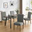 MOSAYT 100% Waterproof Dining Room Chair Covers Set of 4, Super Fit Stretch Jacquard Parson Chairs Slipcovers Removable Washable Chair Seat Protectors for Home, Kitchen, Banquet (Grey)
