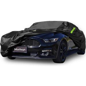 Car Cover Custom Fit for Ford Mustang 2005-2025, Waterproof All Weather GT Cover Outdoor Dustproof Shelby Coupe Cover with Door Zipper Black