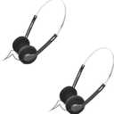 2Pcs Retro Over-Ear Headphone,Vintage Feelings Underwire Headphone,Hi-Fi Stereo Earphone Headset, for Most Mobile Phones Playback Pevices (Black)