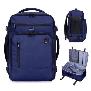 ECOHUB 17" Small Travel Backpack, United Airlines Personal Item Bag 17x10x9 with 16 Pockets, Water Resistant Rucksacks Fit 15.6" Laptop, AirTag Pocket, Lightweight Casual Daypack, 25L, Blue