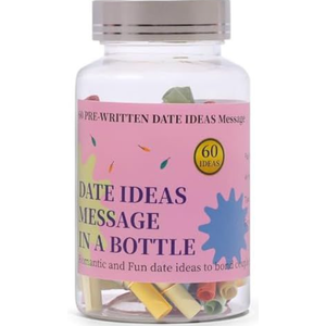Pack of 2 Date Ideas Message in a Bottle,60+ PreWritten Date Night Ideas for Boyfriend and Girlfriend, Bridal Shower Gift, Bridal Shower Gift, Couples Gift Ideas, Valentine's Day Gift.