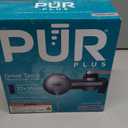 PUR Plus Horizontal Faucet Mount Filtration System with 3-in-1 Lead Reducing Filter, Water Filter for Sink, Lasts 100 Gallons, Compatible with Sinks with External Aerators, Metallic Grey