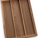 Lipper International Acacia Wood Expandable Flatware Drawer Organizer for Kitchen Utensils, Silverware, or Home Office Supplies, 12 3/4" to 23" Wide x 18" Deep x 2 1/2" High