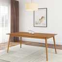 Plank+Beam 72 Inch Mid Century Modern Dining Table, Solid Wood Kitchen & Dining Room Table for 6, Minimalist Rectangular Dinette Table, Pecan