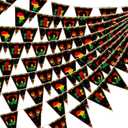 10 Pcs Hestya Juneteenth Pennant Banners June 19th Party Decoration Juneteenth Triangle Banner Flags Africa American Pennant Bunting for Freedom June 19th Black History Month Party Supplies