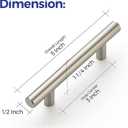 Ravinte 30 Pack 5'' Cabinet Pulls Brushed Nickel Stainless Steel Kitchen Drawer Pulls Cabinet Handles 3" Hole Center