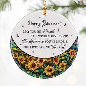 Retirement Gifts for Women & Men: Retirement Ornaments, Farewell Gifts for Retiring Coworkers, Retired Gift for Coworker, Friend, Boss, Employee, Teacher, Nurse  Christmas OrnamentsStyle C