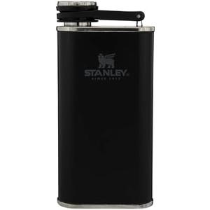 Stanley Classic Easy Fill Wide Mouth Flask 8 oz | Leakproof Hip Flask | Hinge Connected Never Lose Cap | Insulated Stainless Steel Liquor Container | BPA-Free | Matte Black