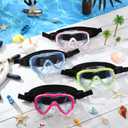 Flutesan 4 Pack Kids Swim Goggles with Nose Cover Hair Protector Elastic Strap Snorkel Diving Mask Swim Mask Swimming Glass Scuba Snorkel Goggles (Pink Purple, Pink White, Sky Blue, Green)