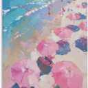 Pvnhdhsanjd Aesthetic Pink Blue Beachy Wall Art Coastal Summer Home Decoration Living Room Kitchen Decoration Canvas Painting Poster Mural Prints 08x12inch(20x30cm) (Unframe-style)