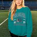 MNLYBABY Football Sweatshirt Women Game Day Sweatshirts Football Team Fans Pullover Long Sleeve Crew Neck Tops (Green, L)