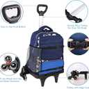 Backpack Trolley, Wheeled Cart Aluminum Alloy, Folding Trolley Cart for Schoolbag, 6 Wheels Luggage Cart