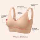 Bra for Women, Seamless Deep V Wireless Smooth Bra - Push Up, No Underwire, Bralettes - Full Comfort for Sport & Everyday (Medium, Peach)