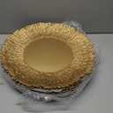 Coloch Set of 12 Gold Charger Plates, 13" Plastic Reef Serving Chargers for Dinner Plate Reusable Round Shiny Decorative Charger Plate for Wedding, Catering, Parties, Christmas, Home Dinner Use