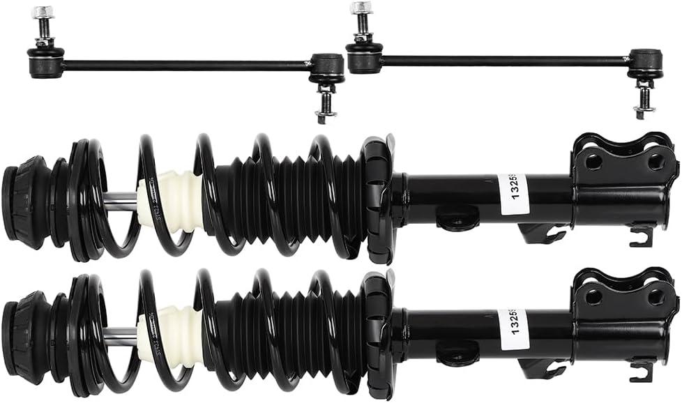 Struts Shock suspension kit for 2012-2019 for Nissan Versa 2014-2019 for Nissan Versa Note Front Complete Strut Assembly,Stabilizer Bar Link 4 Pcs, 1333584L 1333584R K750098