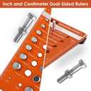 Nut and Bolt Thread Checker, Standard & Metric 42 Hole, Screw Size Tester Assortment Measuring, 19 SAE & 15 Metric & 8 Drill Bit Gauge, Bolt Size Finder Identify Board, Identifier Gauge