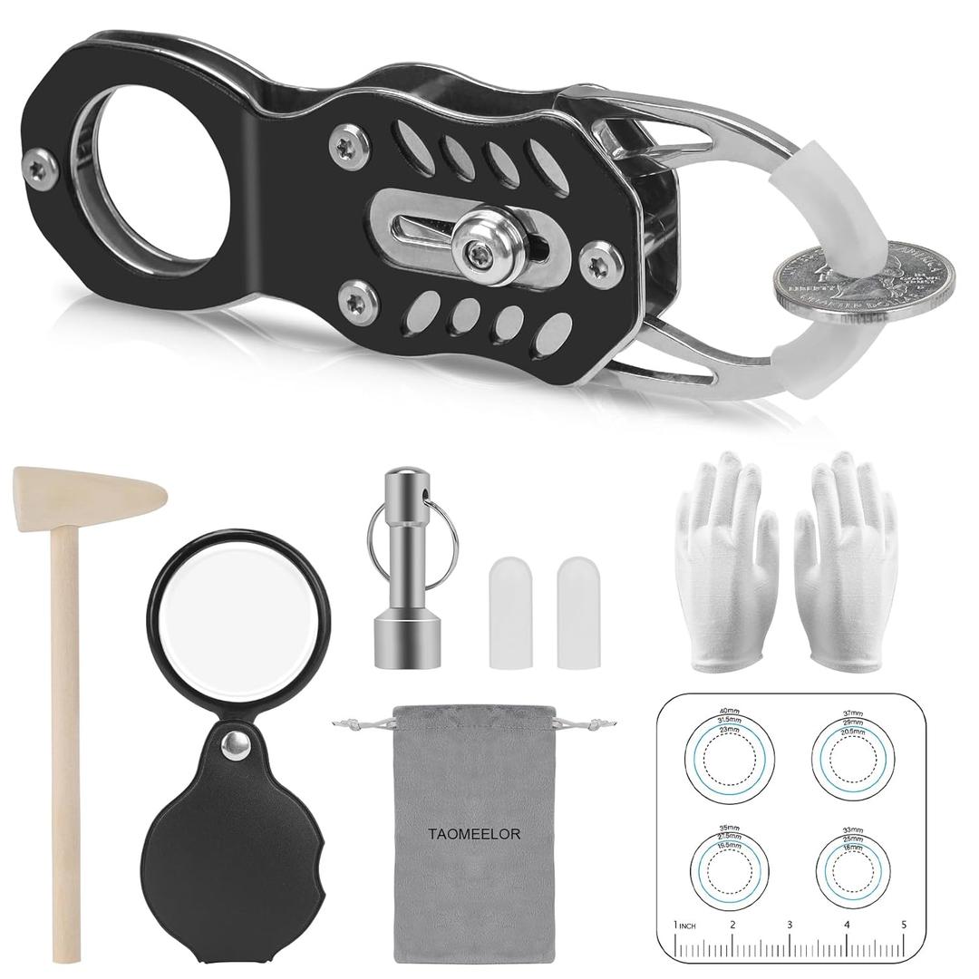 The Pocket Coin Ping pinger Tester Kit, Gold & Silver Coin Ping Testing- Coin Validation via Ping Resonance Testing and Size Comparison, Portable Convenience & Technical Specifications Style.