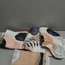 FZDHHY 4PCS Boho Cute Shower Curtains Set Modern Abstract Bathroom Set with Rugs, Minimalist Bathroom Decor Accessories Waterproof for Bathroom with Mat (Pink)