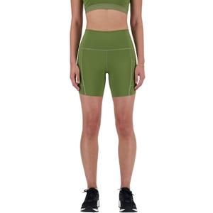 New Balance Womens Nb Sleek Pocket High Rise Short 6" (Green)