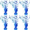 Gyufise 6 Pack Metallic Foil Spray Centerpiece Snowflake Table Decoration Burst Table Centerpieces Table Decor for Winter Wonderland Birthday Wedding Anniversary Holiday Party Supplies Blue