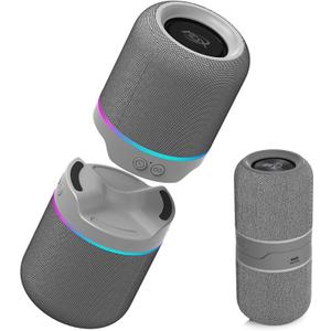 ADX True Wireless Stereo Split Speakers Detachable Wireless 5.3 System with Dual 52mm Drivers for Immersive Cinematic Audio & Clear Outdoor Volume (Gray)