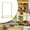 MaxGear 5x7 Gold Acrylic Sign Holder 6 Pack, Gold Table Number Holders, Mini Frames Double Sided Acrylic Picture Frames Photo Stand, Clear Menu Flyer Stand for Wedding, Home, Restaurant