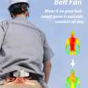 Portable Waist Fan, Shirt Fans Rechargeable with 25H Battery Life, 4 Speed Powerful Belt Fan with 6600 RPM Personal Cool Clip Fans Under Shirt for Men Women Farm Work Outdoor Hiking - Blue