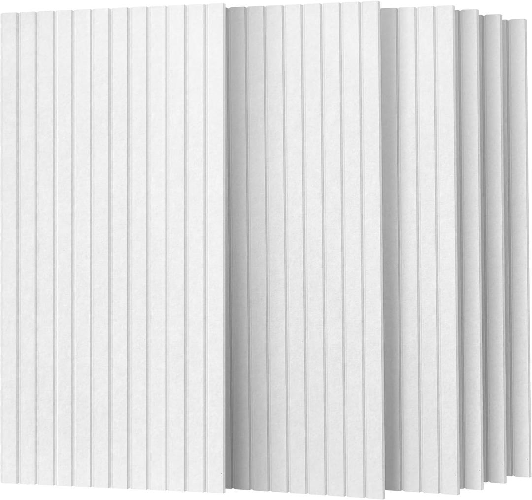 UMIACOUSTICS 6 Packs Acoustic Panel,47.2 x 23.6 Inches Decorative Sound Proof Panel for Office,Home Theater,Studio,White