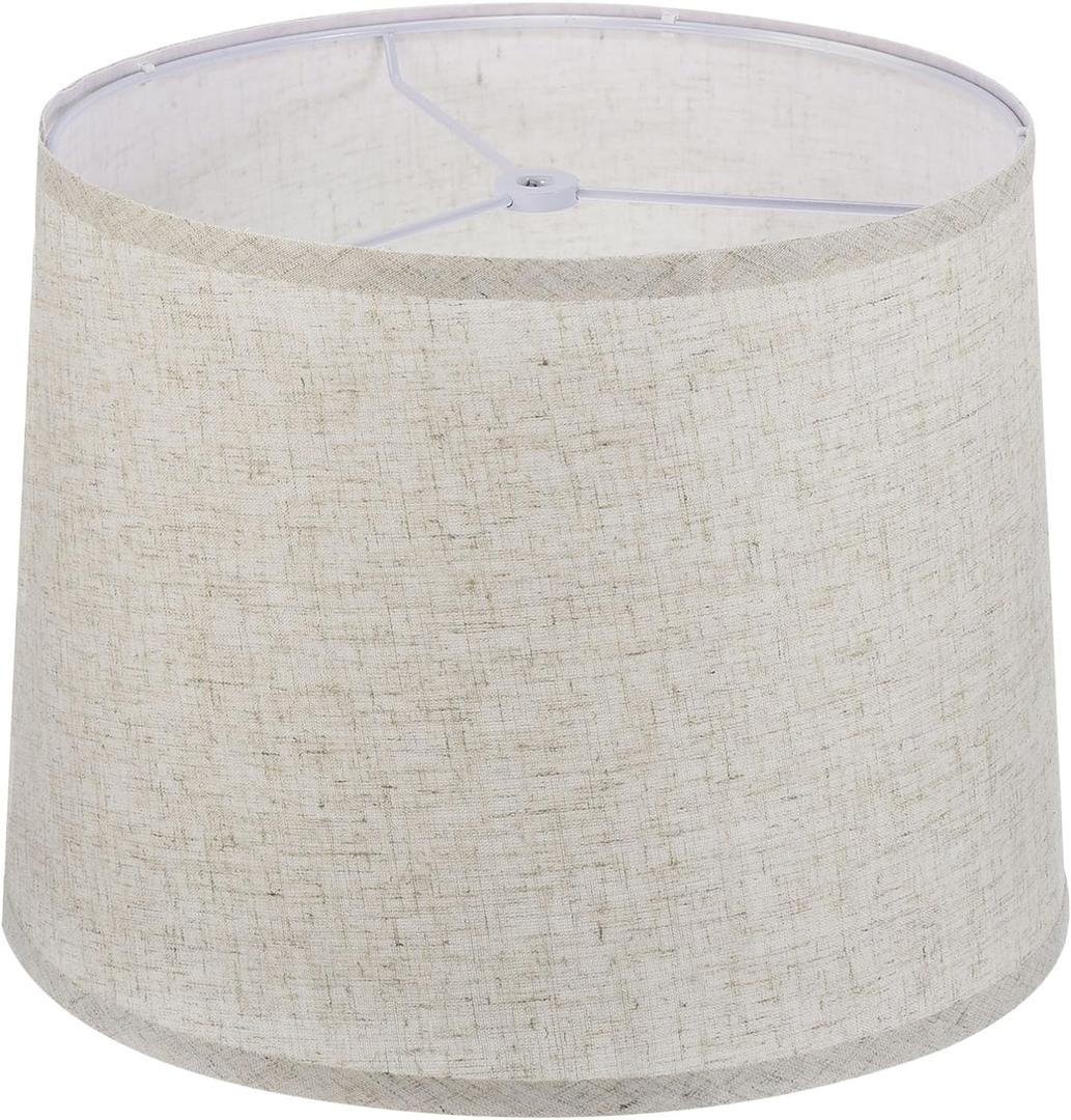 PATIKIL Lamp shades for Table Lamps 11.4" Top x 12.6" Bottom x 9.8" High Drum Lamp shades for Floor Lamps Medium Linen Lampshade Easy Assembly for Lamp Replacement, Beige