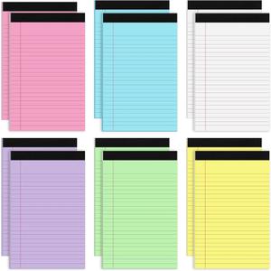 Thboxes 12 Packs Legal Pads 5x8, Totally 360 Sheets Colored Legal Pads 5x8 College Ruled Writing Pads Small Note Pads 30 Sheets/Pad Tablets Lined Notepad for School, Office, To-Do Lists