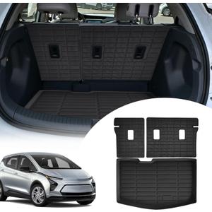 ZQULOYO Cargo Liners Backrest Mat for Chevrolet Chevy Bolt EV (Not for EUV) Accessories 2017-2024 with Hook&Loop Rear Trunk Mat Rear Seat Back Cover Protector All Weather Anti-Slip Split Dog Liner