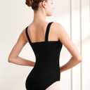 Women's Turtleneck Dance Ballet Leotard Long Sleeve, Black XL