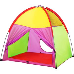 ATDAWN Kids Play Tent, Pop Up Tent for Kids, Camping Playground, Indoor/Outdoor Children Playhouse for Boys and Girls, Rainbow Color (L)